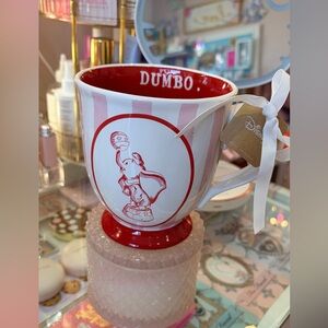 New Disney Rae Dunn Dumbo Red and White Striped Mug
